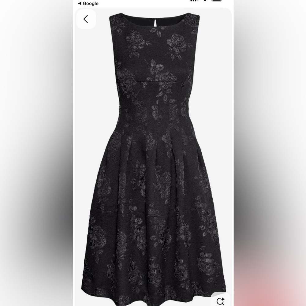H&M Strapless Black Floral Dress